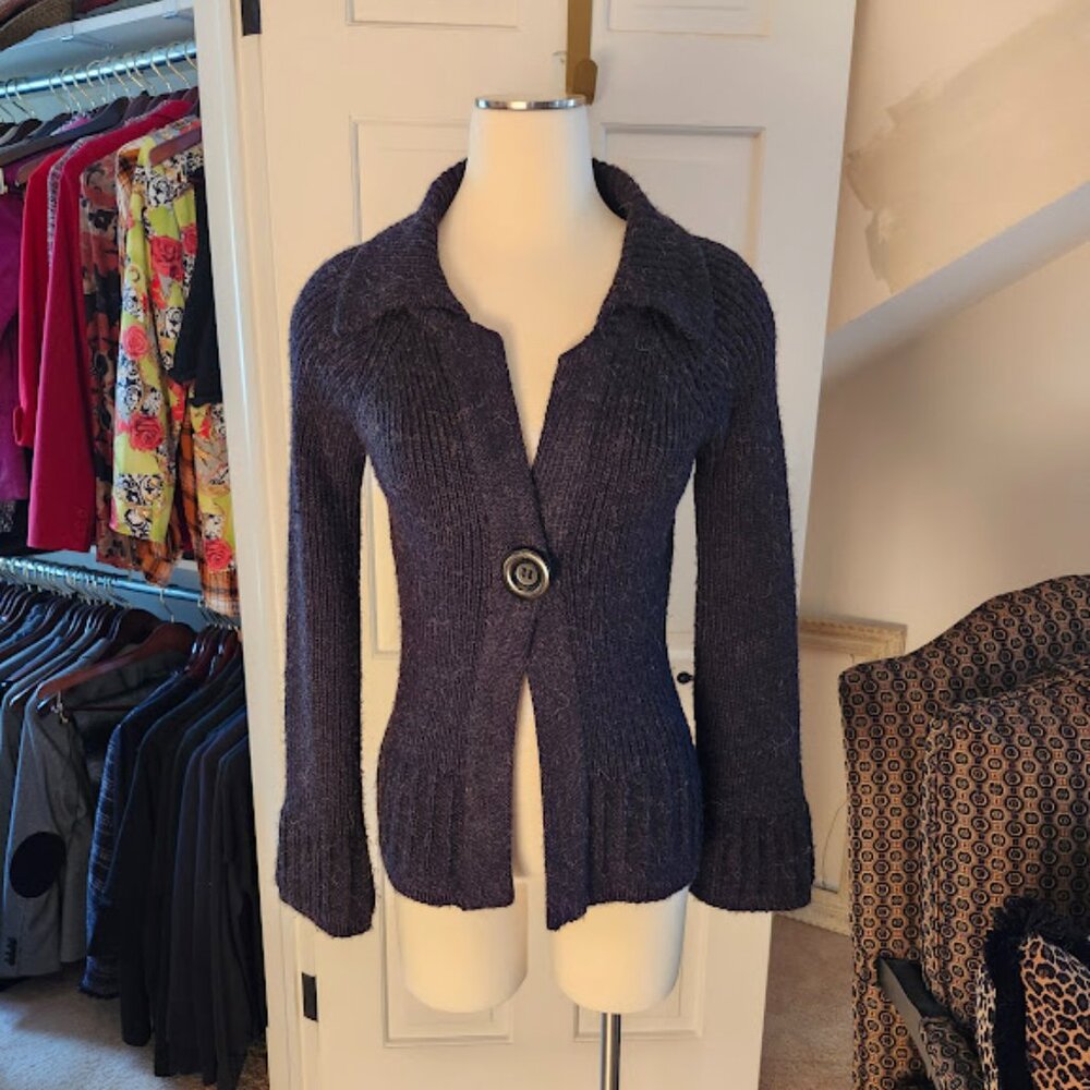 VERTIGO Paris cardigan sweater with subtle bell sleeves